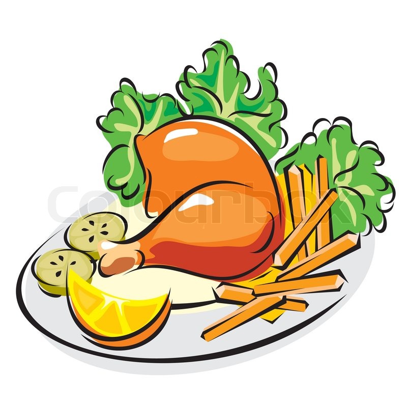 800x800 Roast Chicken Leg Stock Vector Colourbox