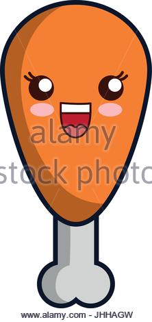 222x470 Kawaii Chicken Leg Icon Stock Vector Art Amp Illustration, Vector