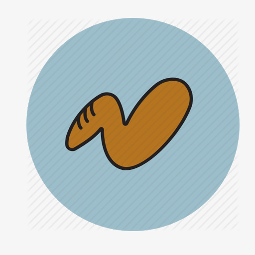 512x512 Chicken Wings Cartoon, Round Chicken Wings Cartoon, Fried Chicken