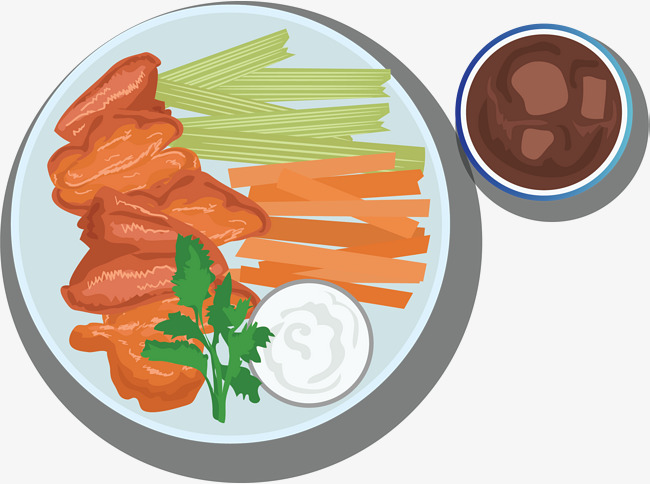 650x484 Cartoon Hand Painted Buffalo Spicy Chicken Wings, Cartoon Hand