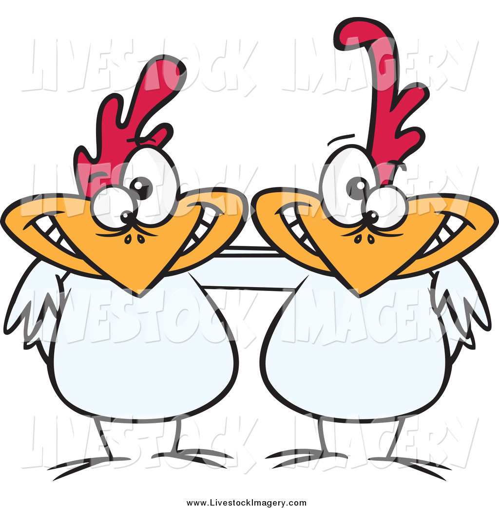 1024x1044 Clip Art Of White Chicken Friends By Toonaday