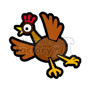 300x300 Royalty Free Cartoon Flying Chicken 132172 Vector Clip Art Image