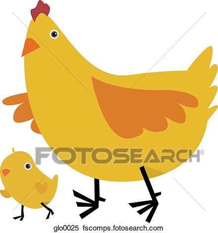 440x470 Stock Illustration Of A Mother Hen And Her Chick Glo0025