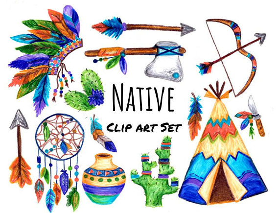 570x435 Hand Drawn Native Clip Art, Native Clipart, Southwestern Clip Art