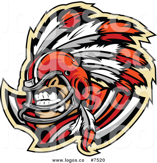 600x620 Royalty Free Clip Art Vector Logo Of A Competitive Chief Football