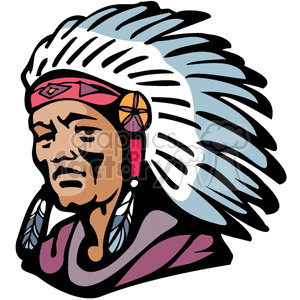 300x300 Royalty Free Native American Navajo Chief 374283 Vector Clip Art