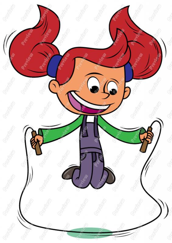 565x800 Girl Child Jumping Rope Skipping Clip Art