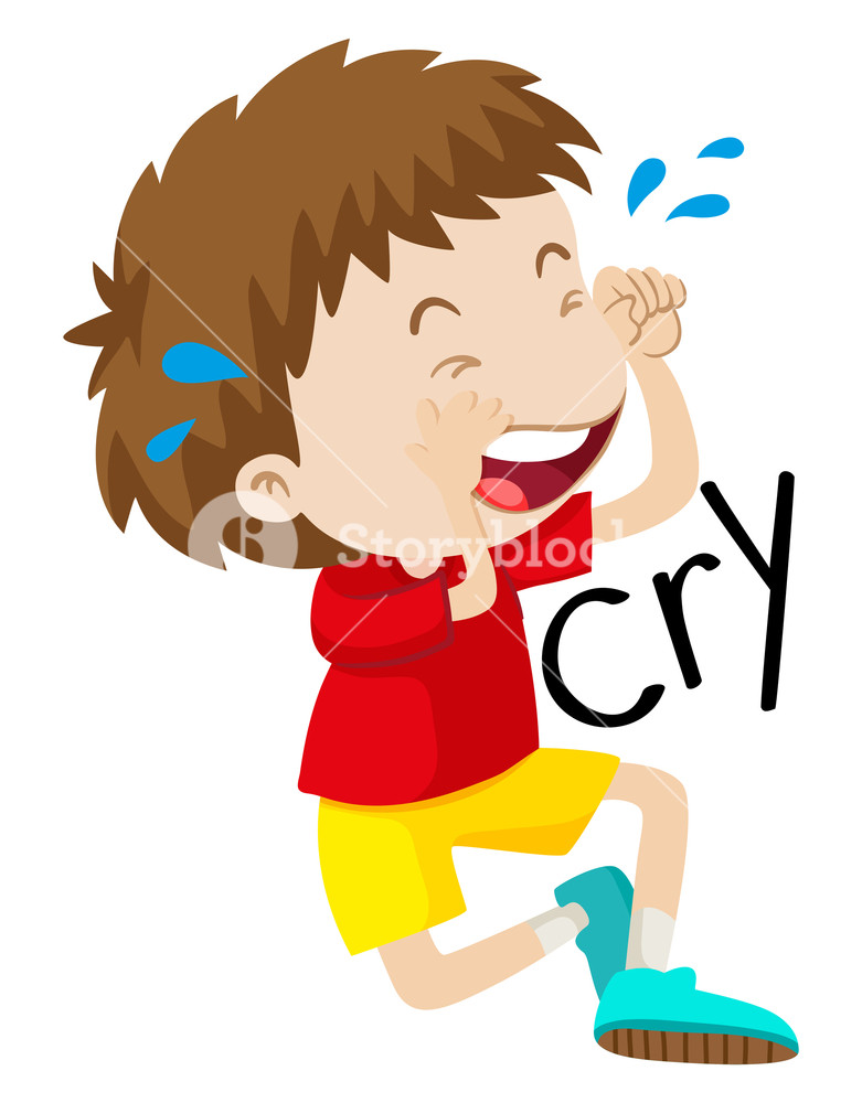 781x1000 Sad Boy Crying His Tears Out Illustration Royalty Free Stock Image