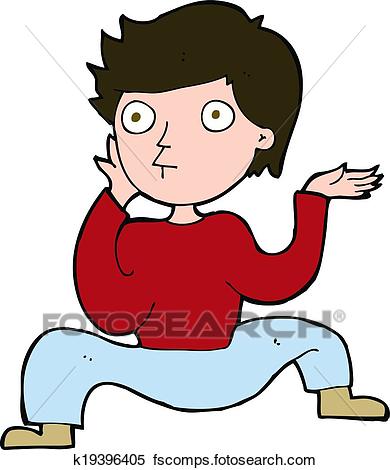 390x470 Clipart Of Cartoon Boy Doing Crazy Dance K19396405