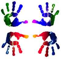 200x193 Child Hand Prints Stock Photos