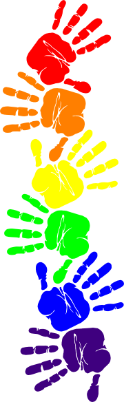 180x584 Child Hand Print Border Clipart