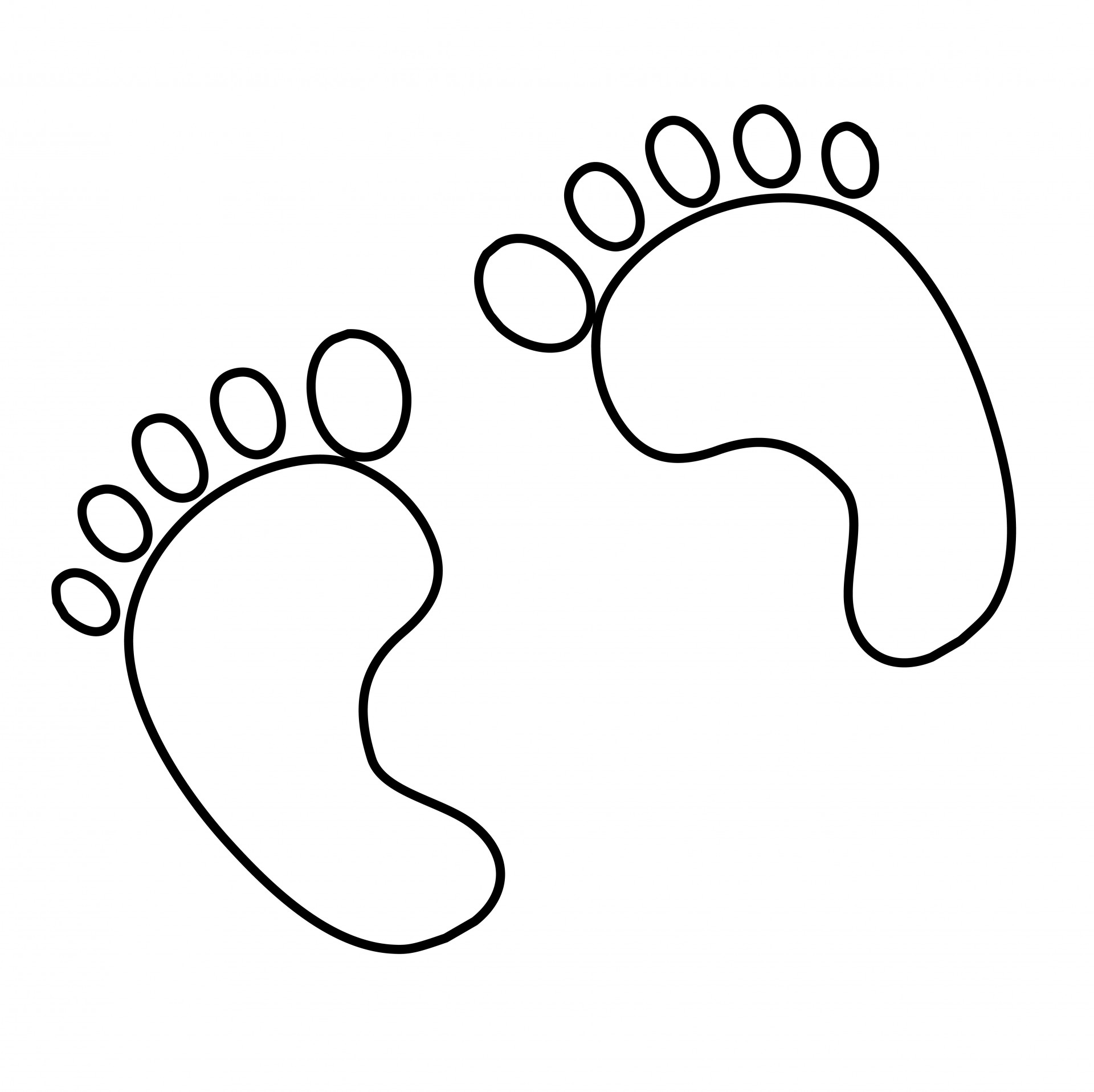 1920x1915 Footprints Outline Clipart Free Stock Photo