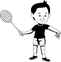 206x210 Free Black And White Sports Outline Clipart
