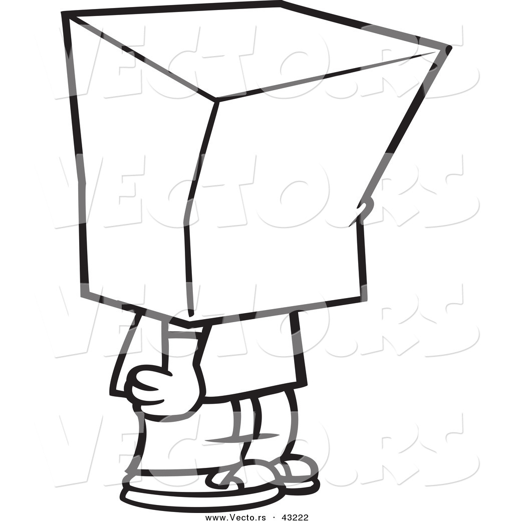 1024x1044 Vector Of A Cartoon Boy Standing With A Bag Over His Head
