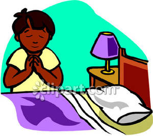 300x267 African American Boy Praying By His Bedside