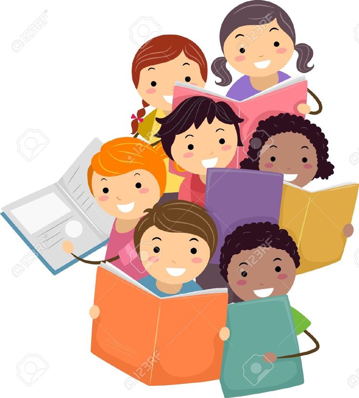 Child Reading A Book Clipart