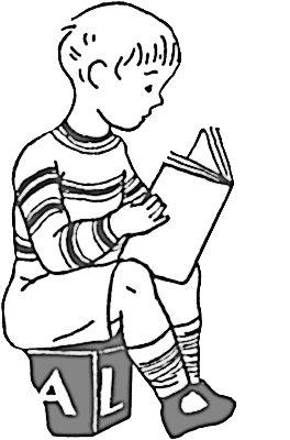 264x400 Child Reading Clipart Black And White