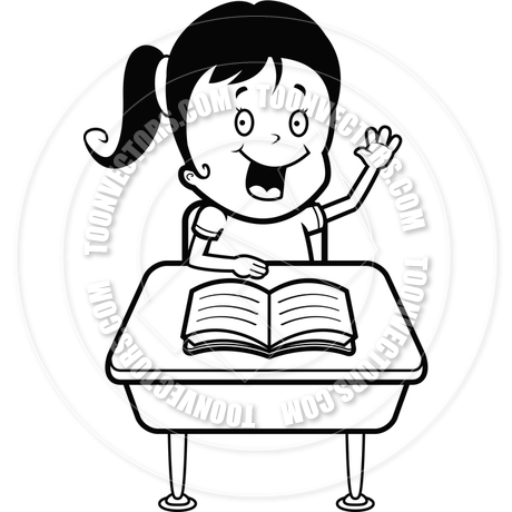 460x460 Child Student (Black And White Line Art) By Cory Thoman Toon