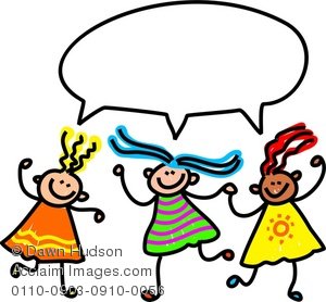 300x278 Child Clipart Talking Together