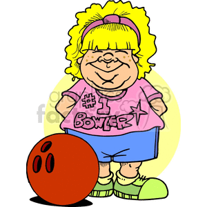 300x300 Royalty Free Child Standing By A Huge Bowling Ball 168639 Vector