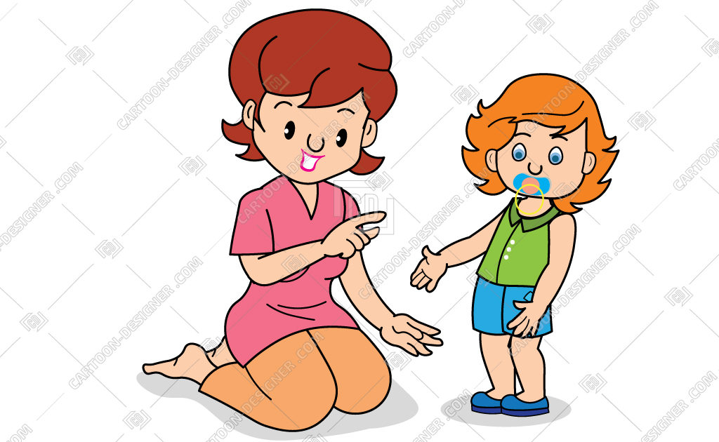 1024x630 Mom Talking To Little Child Cartoon