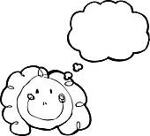 170x154 Clipart Of Child's Drawing Of A Happy Female Face With Thought