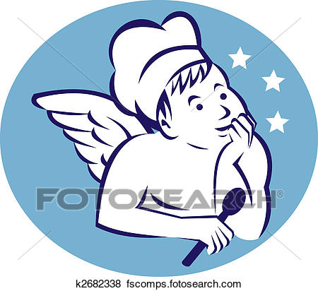 450x412 Stock Illustration Of Cook,baker Or Chef Childngel Holding