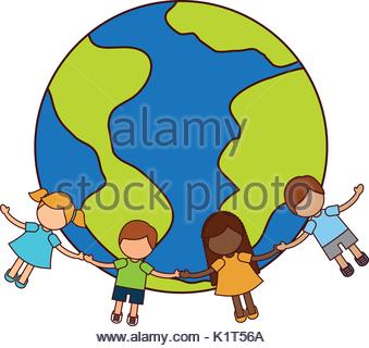 339x320 Happy Children Around The World Illustration Stock Vector Art