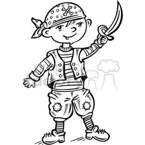 300x300 Royalty Free Child Dressed Up Like A Pirate 381521 Vector Clip Art