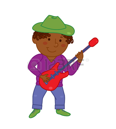 405x450 Cartoon Musician Kid. Vector Illustration For Children Music
