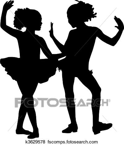 401x470 Clip Art Of Silhouette Dancer Children K3629578