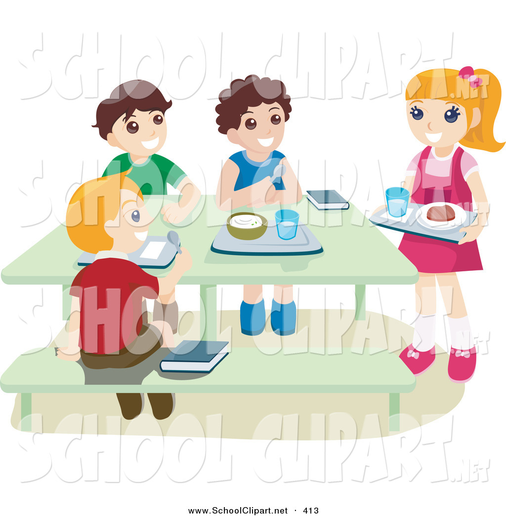 1024x1044 Clip Art Of A School Children Eating Hot Lunches In A Cafeteria