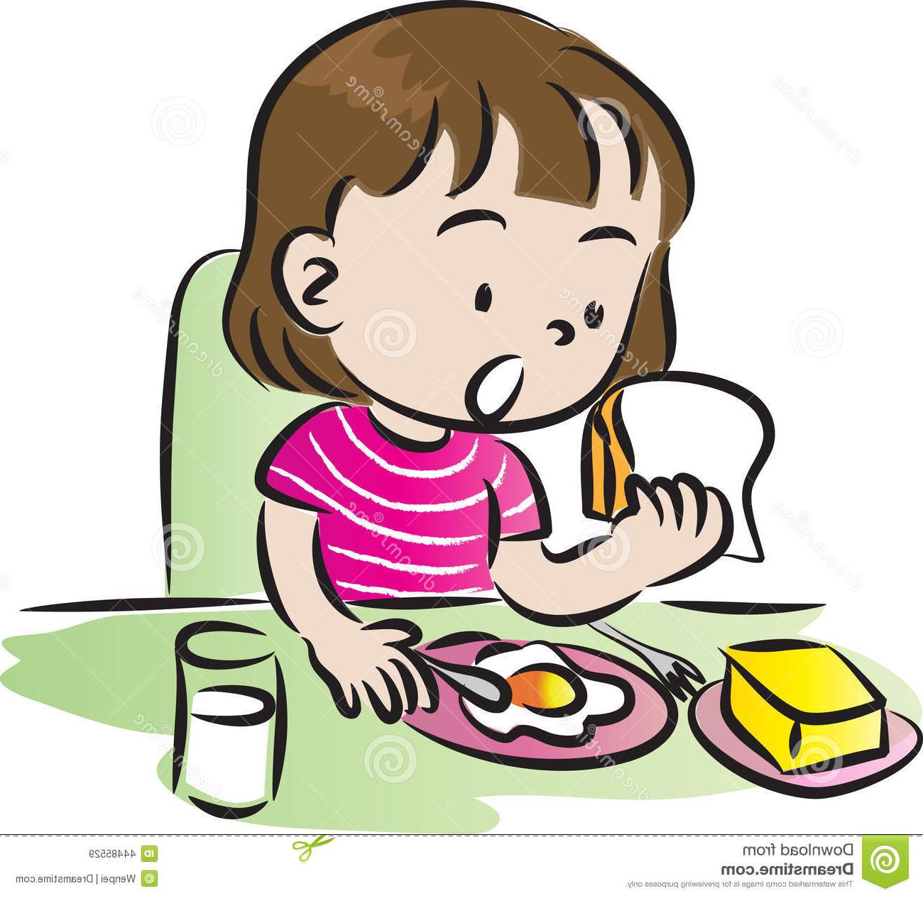 1300x1266 Hd Having Breakfast Vector Cute Cartoon Children Pictures