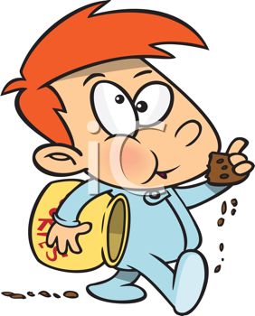 282x350 Royalty Free Clipart Image Red Haired Toddler Eating A Cookie