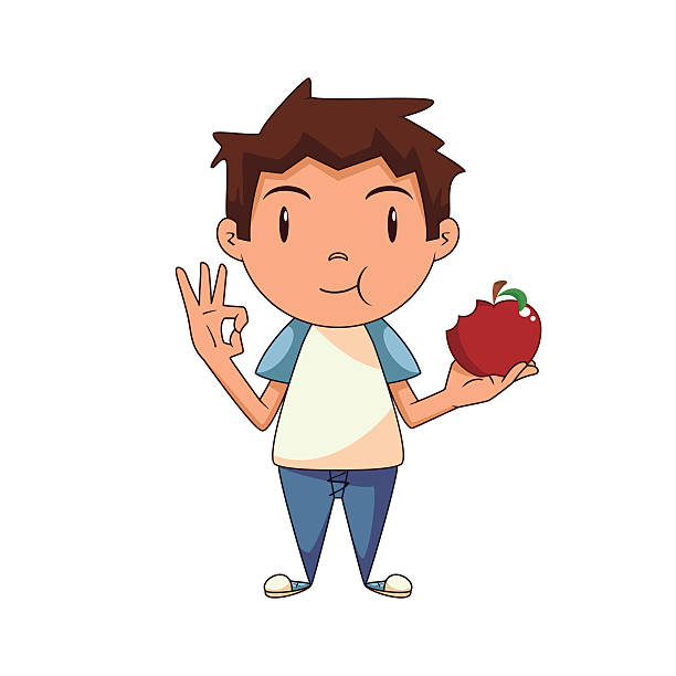 612x612 Boy Eating Apple Clipart
