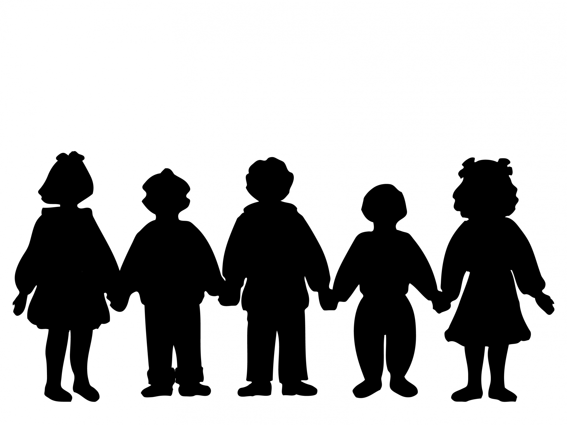 1920x1440 Children Holding Hands Silhouette Free Stock Photo