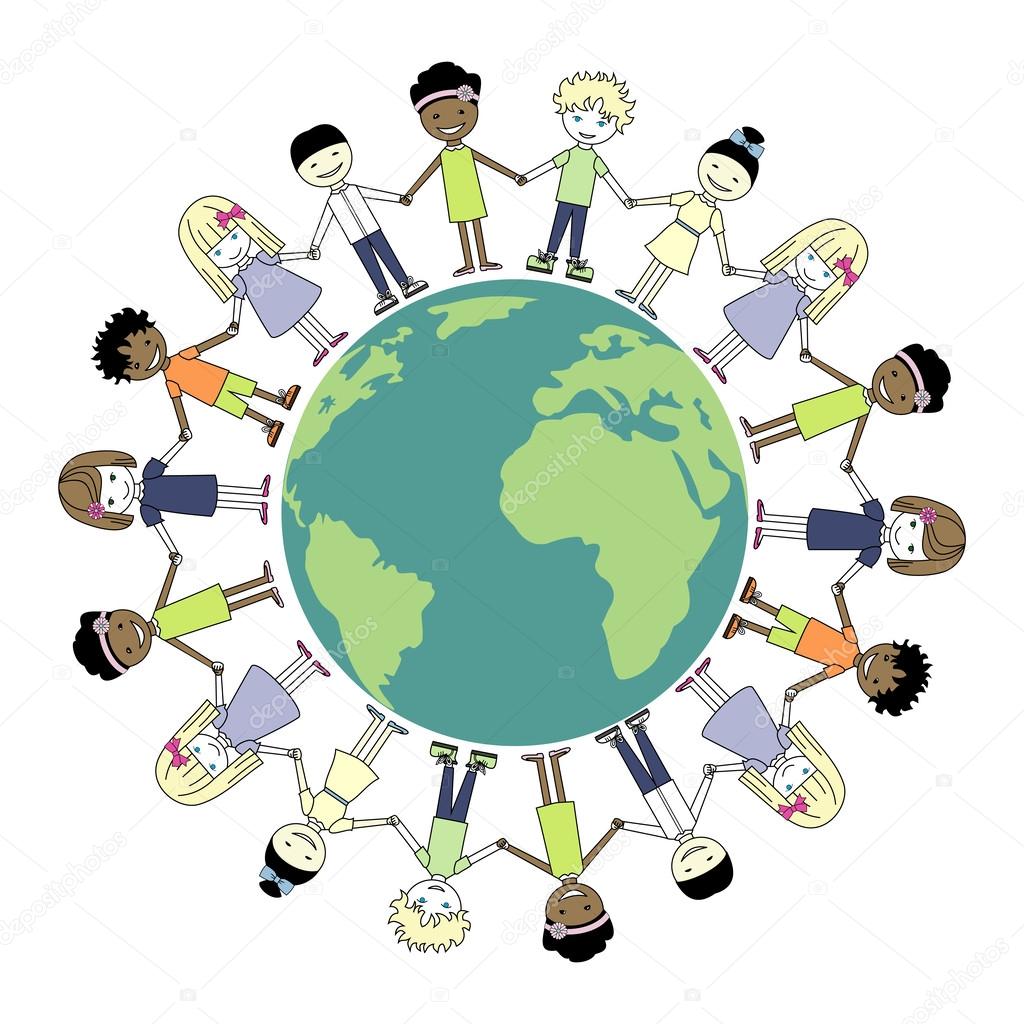 1024x1024 Children Holding Hands. Stock Vector In Dies Magis