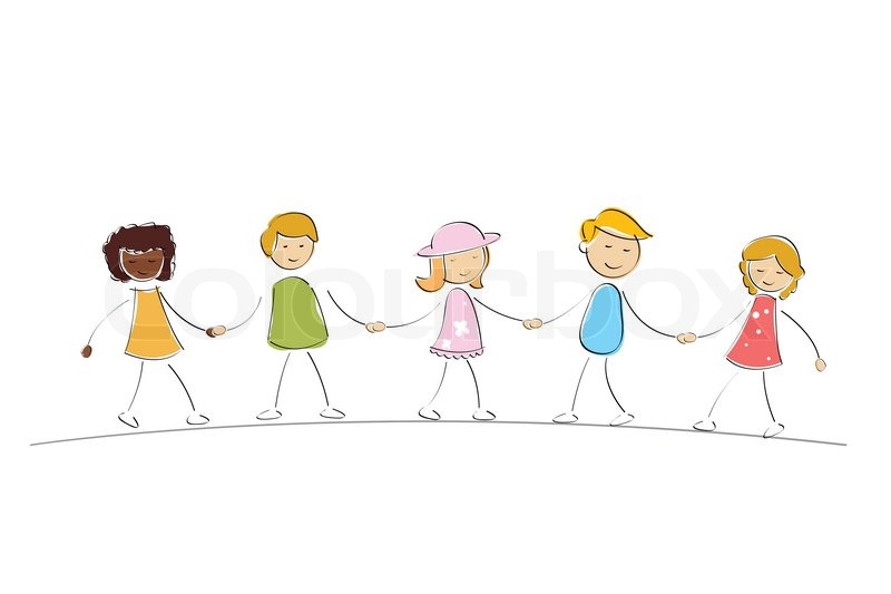 800x533 Illustration Of Multi Racial Kids Holding Hands On Isolated