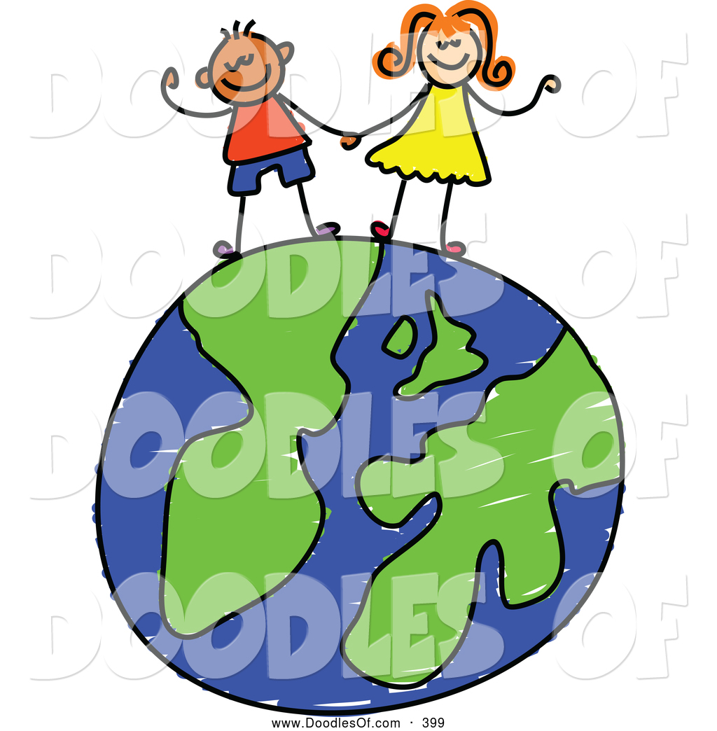 1024x1044 Vector Clipart Of A Childs Sketch Of Two Cheerful Children Holding