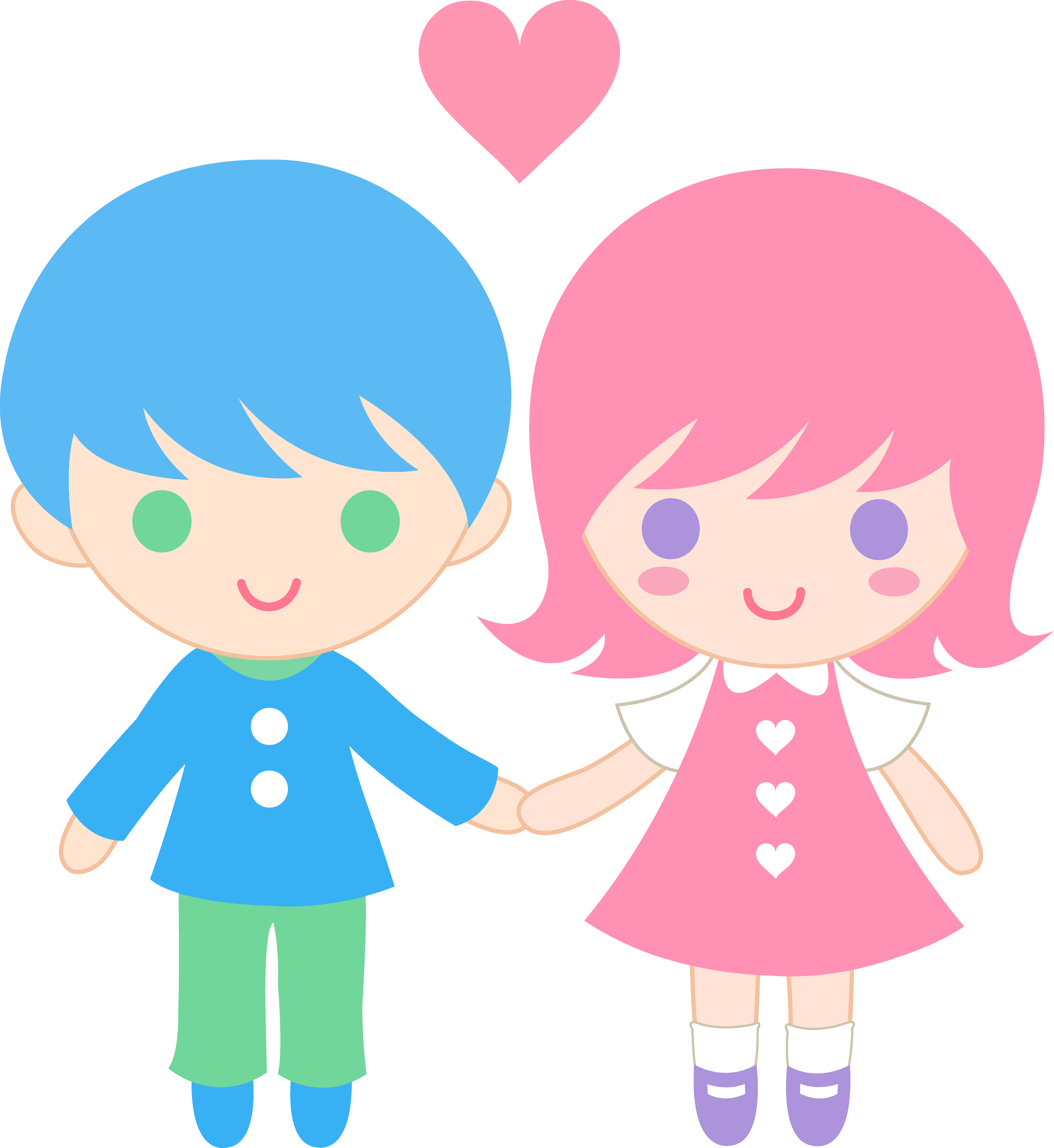 6037x6575 Anime Couples Holding Hands Clipart