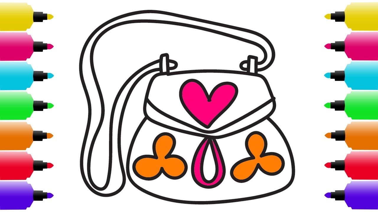 1280x720 How To Draw Handbag For Girls Learning Coloring Pages For Kids