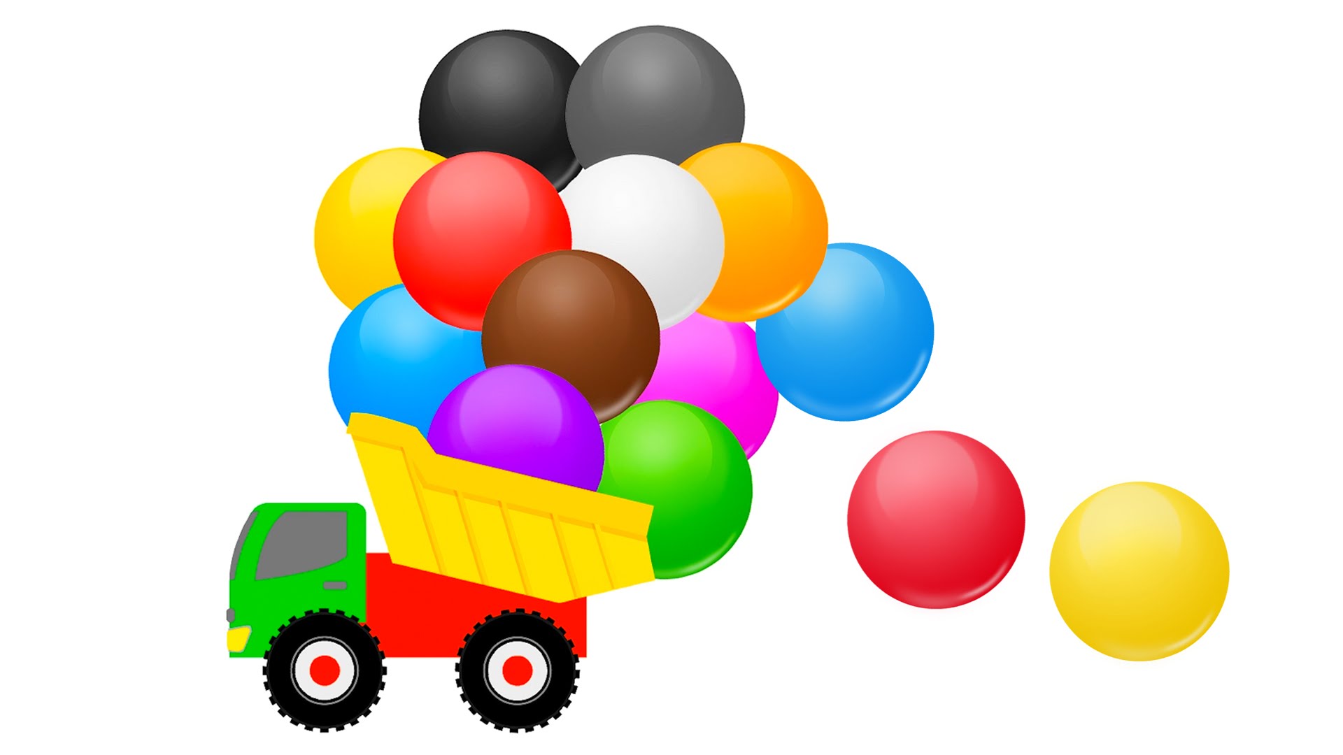1920x1080 Colors Children Learning With Color Balls Monster Trucks