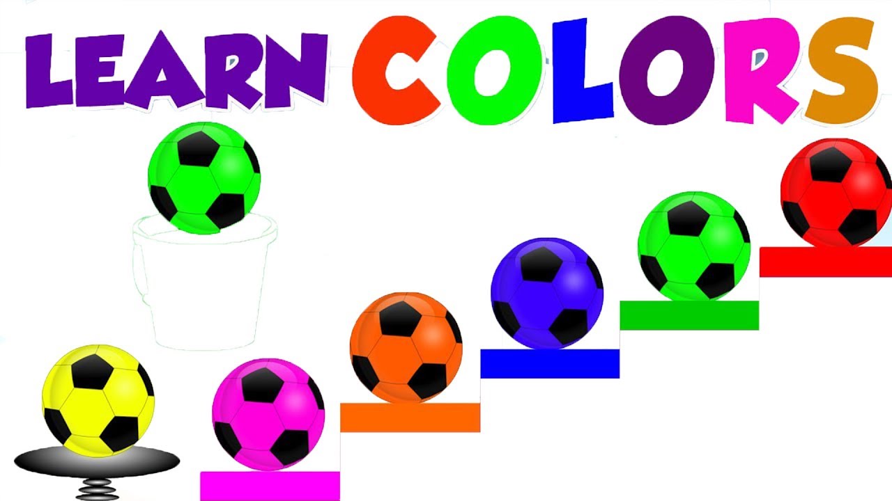 1280x720 Learn Colors With 3d Soccer Balls Water Color Liquids For Kids