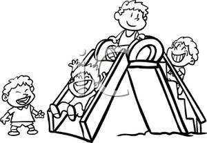 300x207 Children Playing In The Park Clipart Black And White