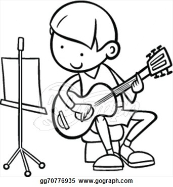 342x370 Children Playing Music Instruments Clipart Black And White