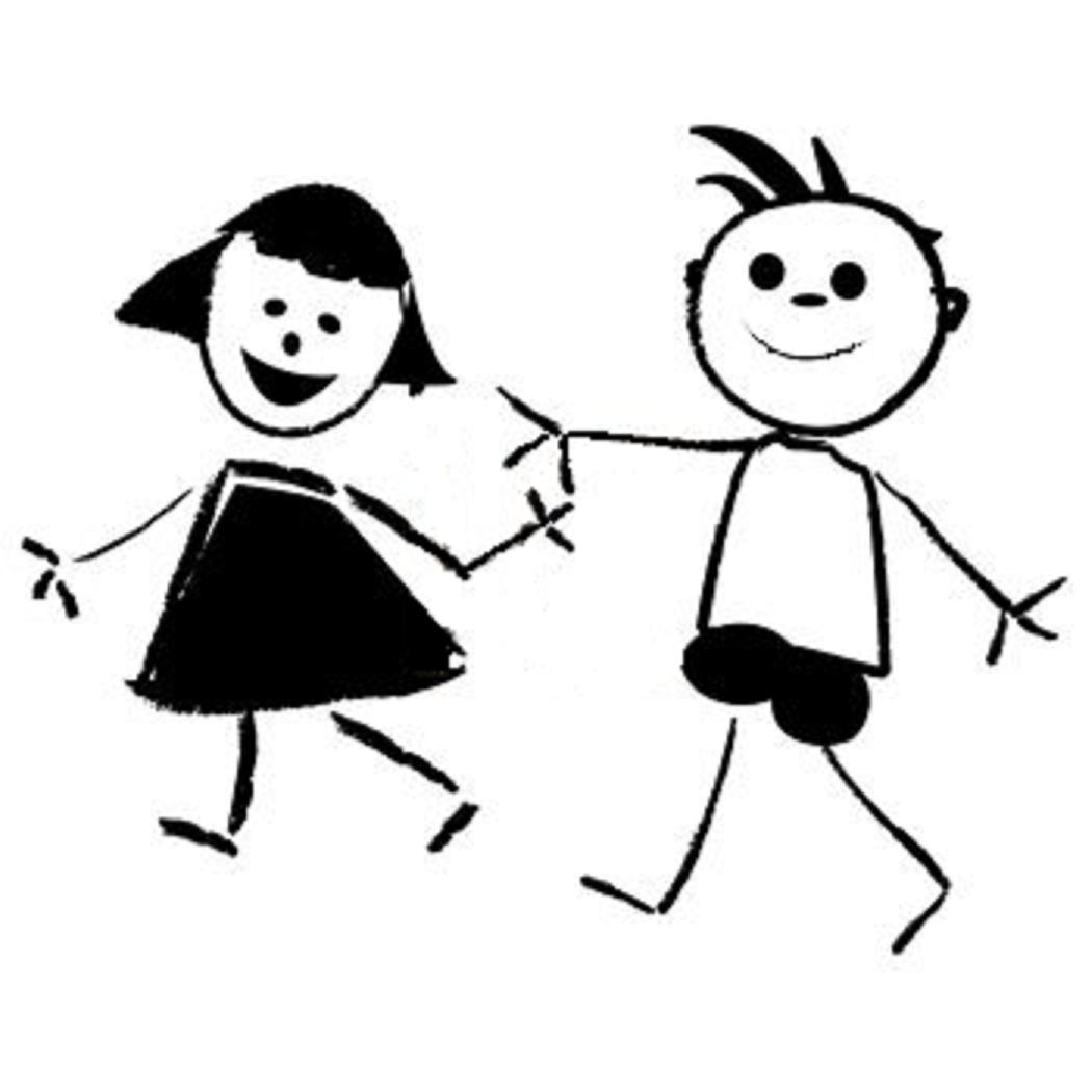 1050x1050 Children Holding Hands Clip Art In Black And White 101 Clip Art