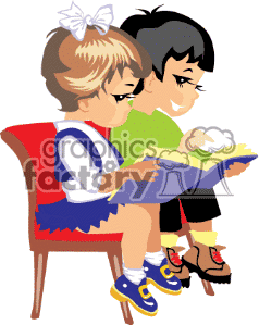 238x299 Children Reading Clip Art