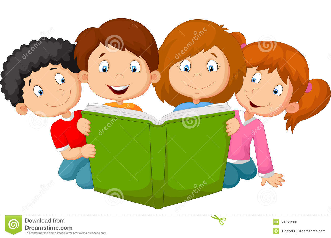 1300x933 Happy Children Reading Clipart