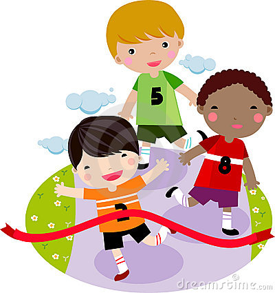400x425 Children Running Race Clipart