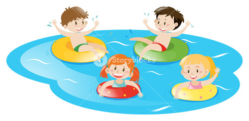 500x243 Kids Swimming Clipart Group